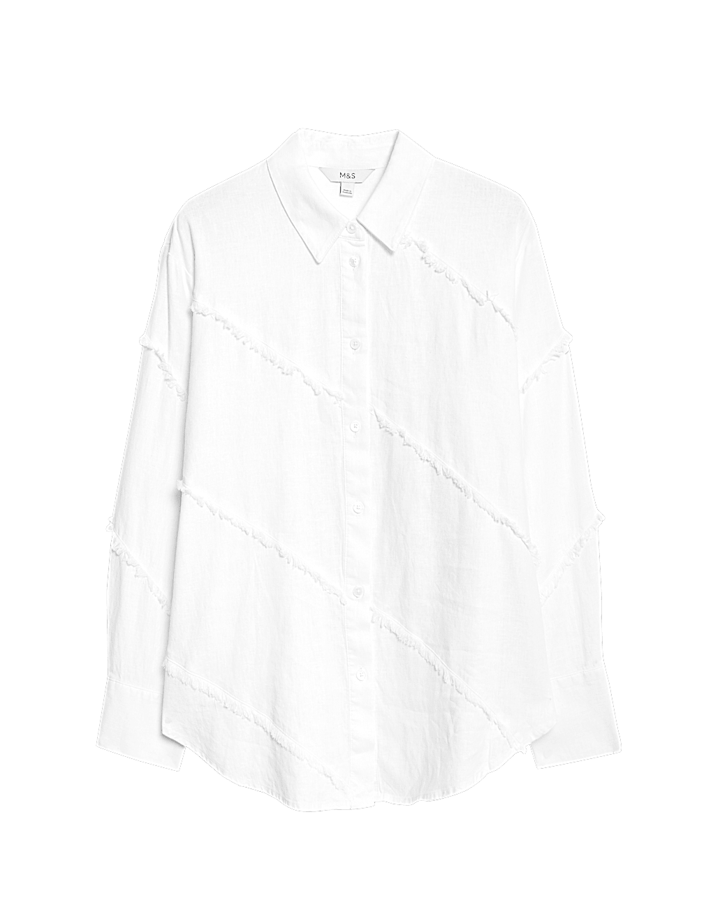 Linen Rich Relaxed Raw Edge Shirt
