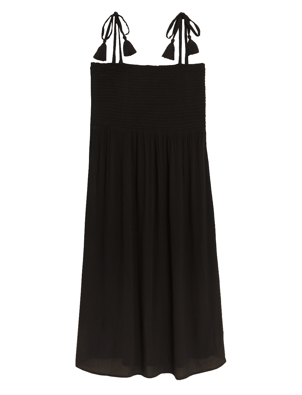 Square Neck Shirred Midi Dress