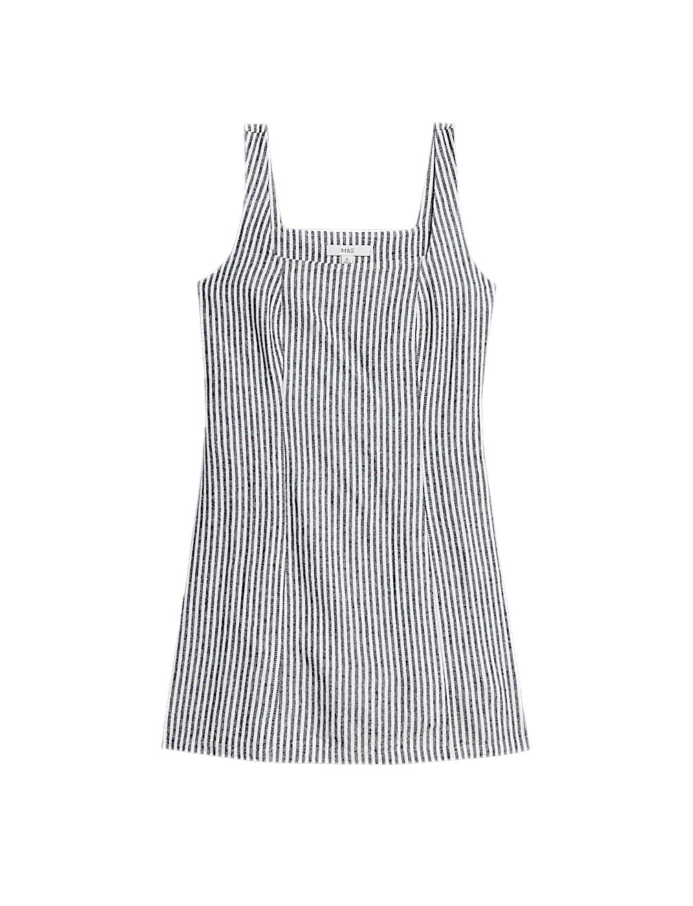 Linen Rich Striped Mini Shift Dress