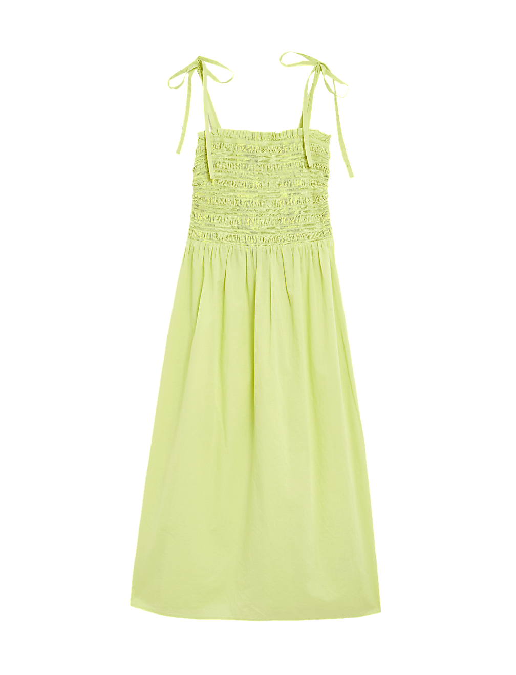 Pure Cotton Square Neck Midi Beach Dress