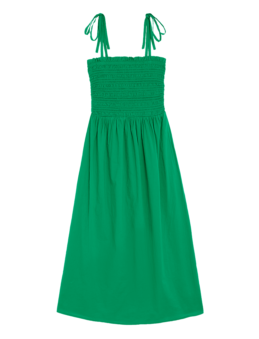 Pure Cotton Square Neck Midi Beach Dress