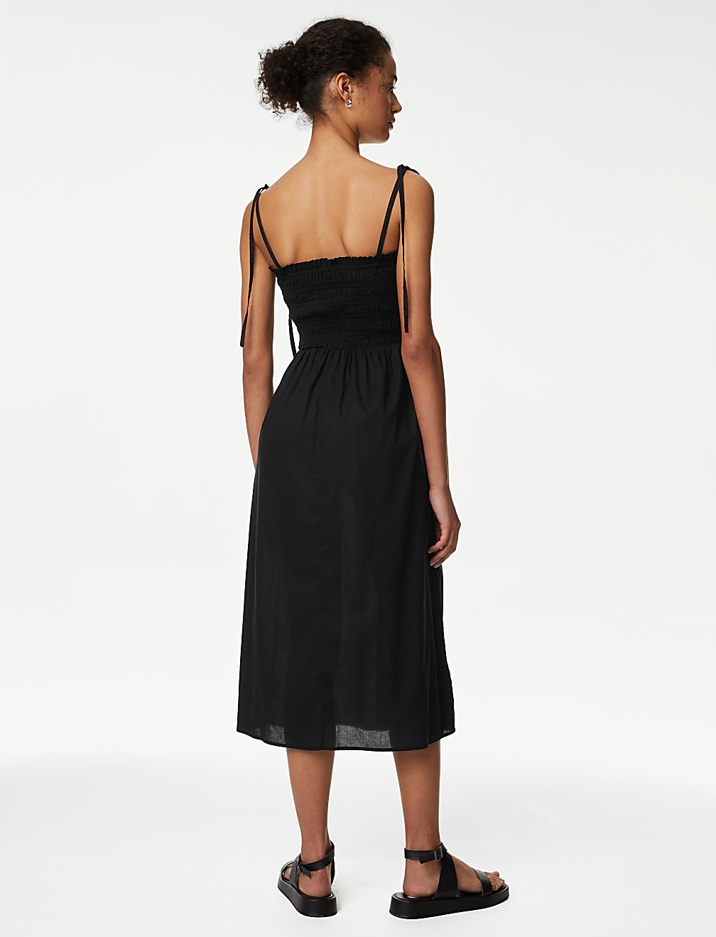 Pure Cotton Square Neck Midi Beach Dress
