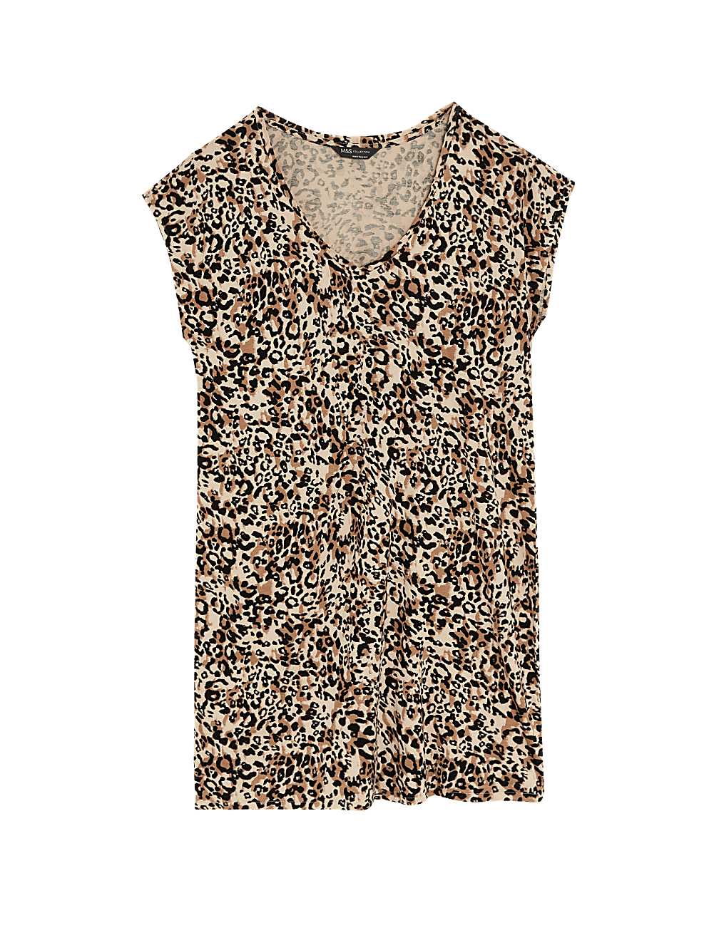 Jersey Printed V-Neck Mini T-Shirt Dress