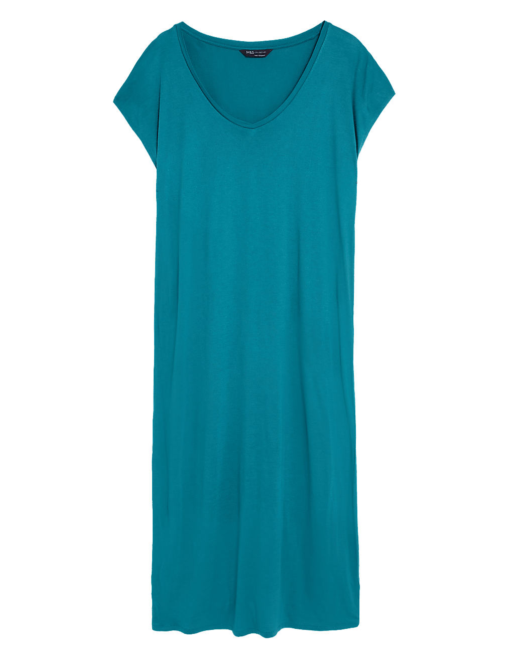 Jersey V-Neck Midi T-Shirt Dress