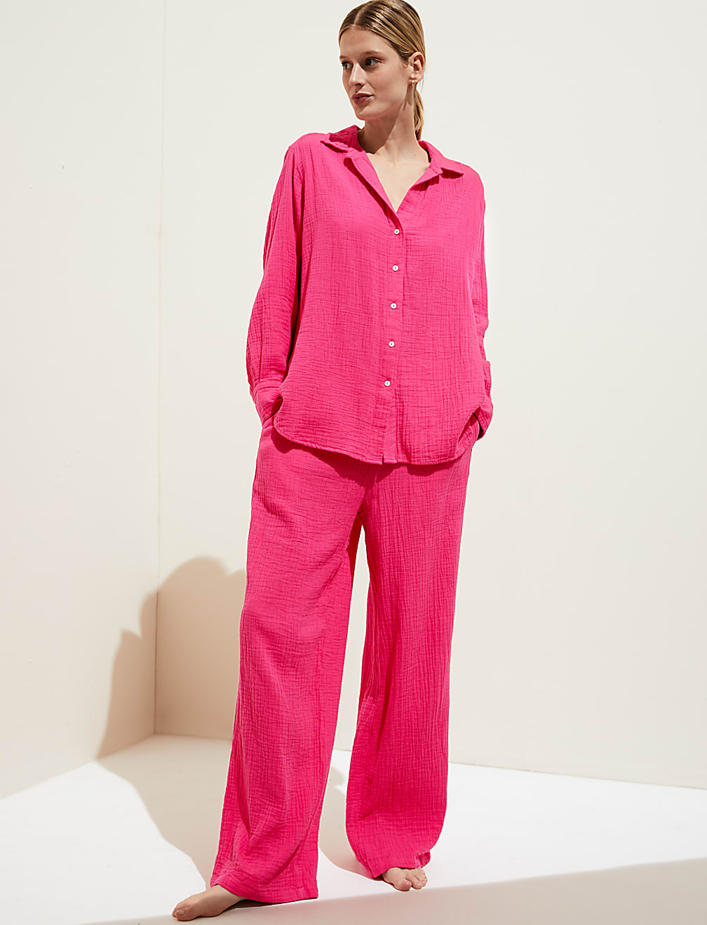 Pure Cotton Textured Beach Shirt