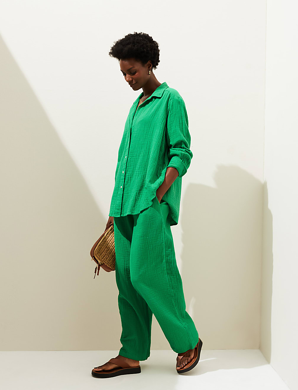 Pure Cotton Textured Beach Shirt