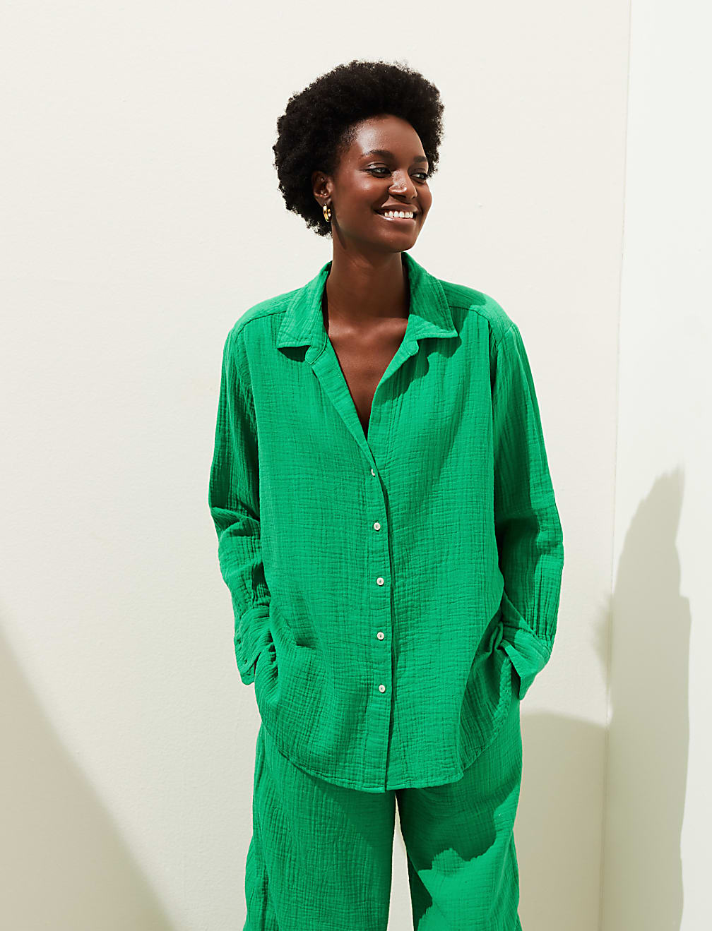 Pure Cotton Textured Beach Shirt