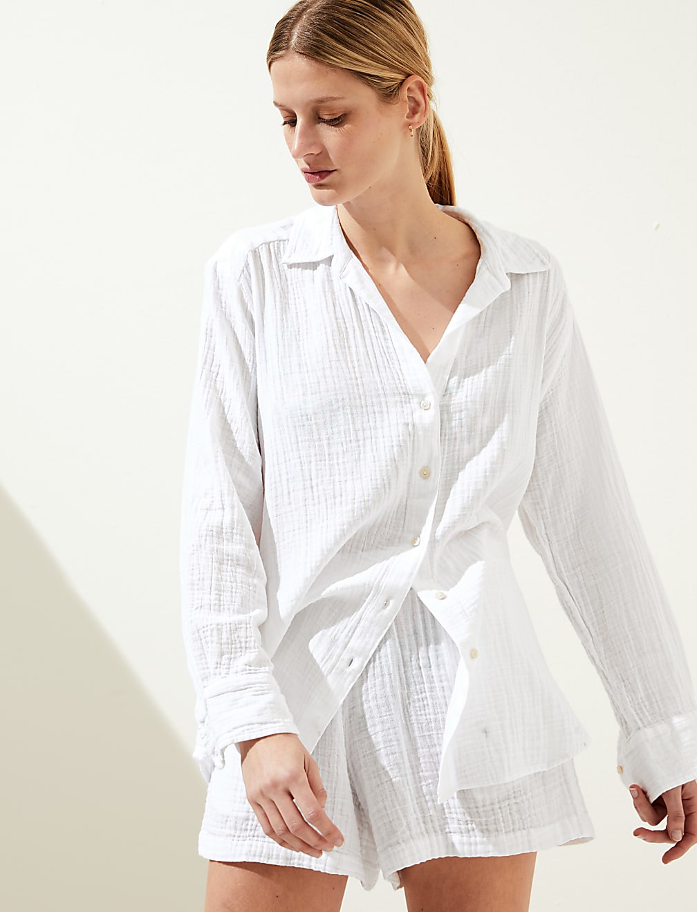 Pure Cotton Textured Beach Shirt