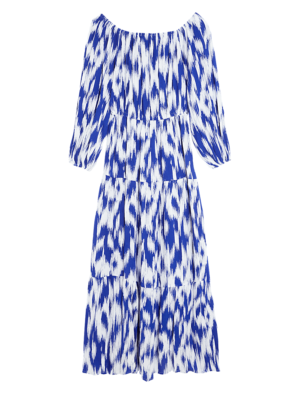 Printed Bardot Midaxi Dress