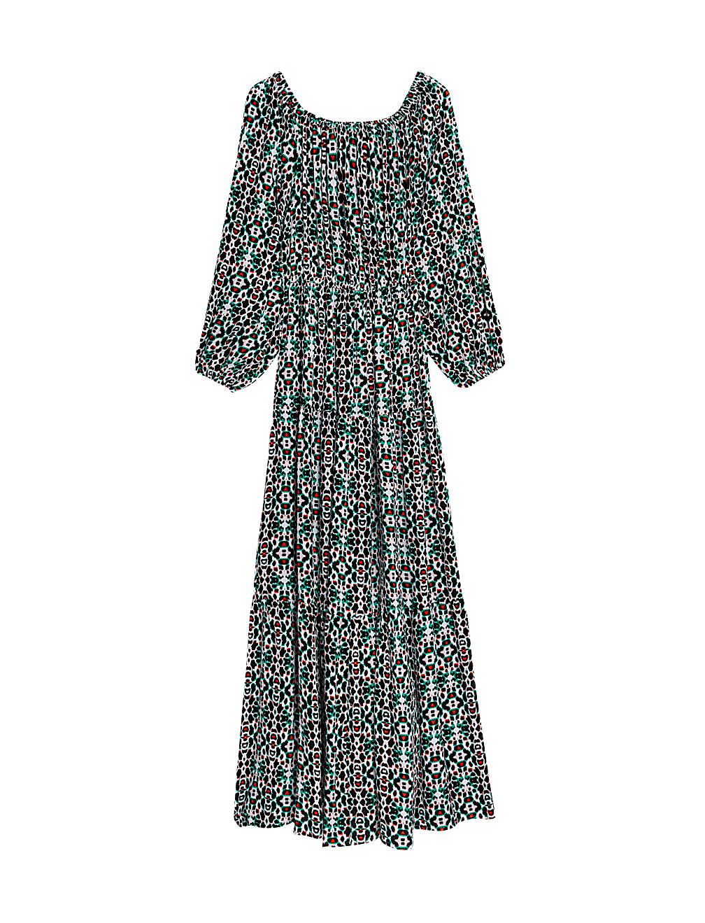 Printed Bardot Midaxi Dress