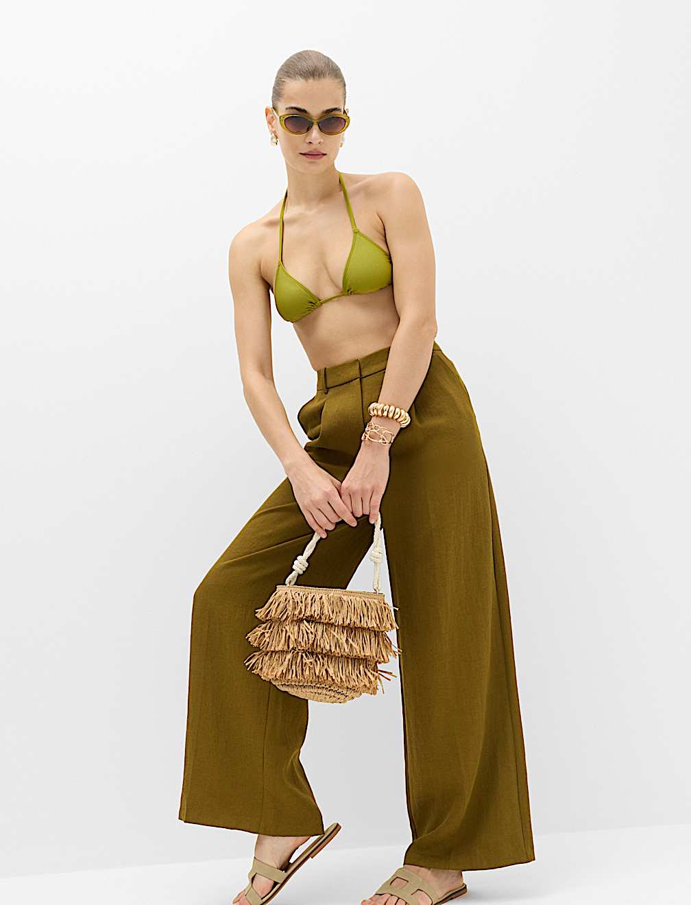 Sheen Triangle Bikini Top