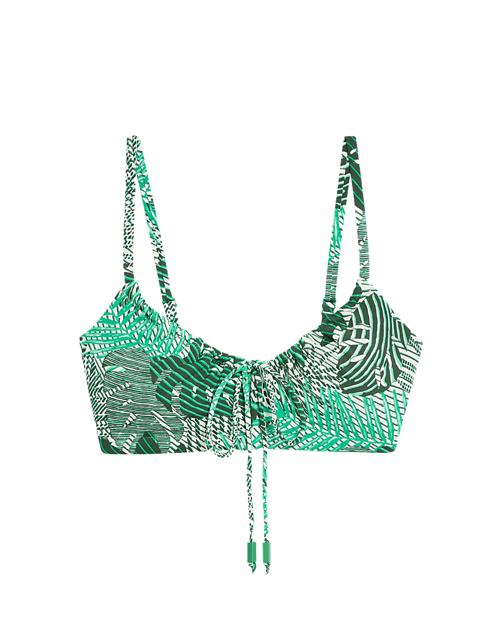 Printed Tie Front Bikini Top