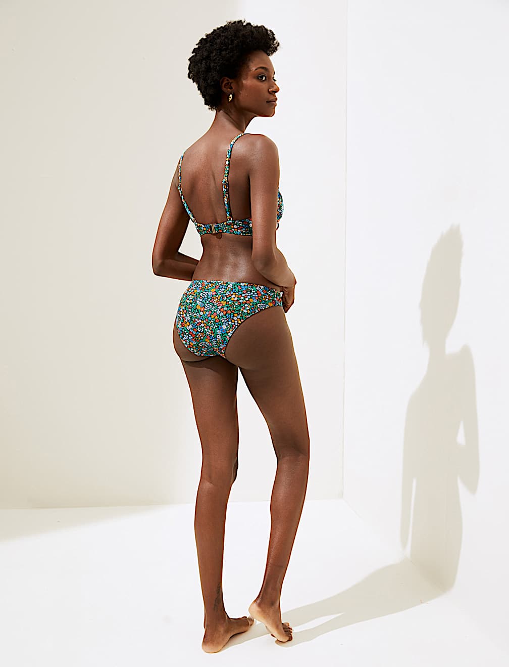 Printed High Leg Bikini Bottom