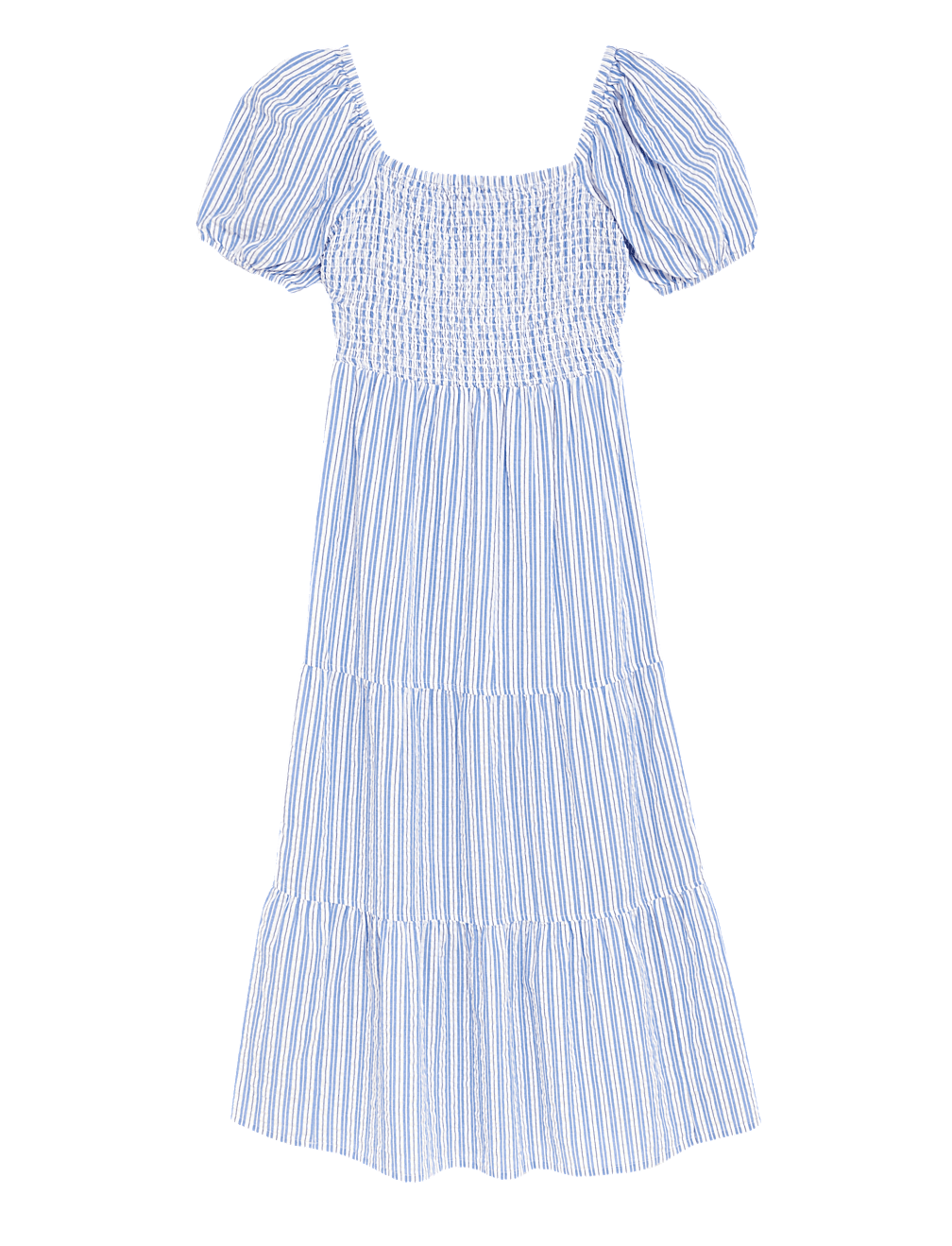 Printed Midi Square Neck Dress