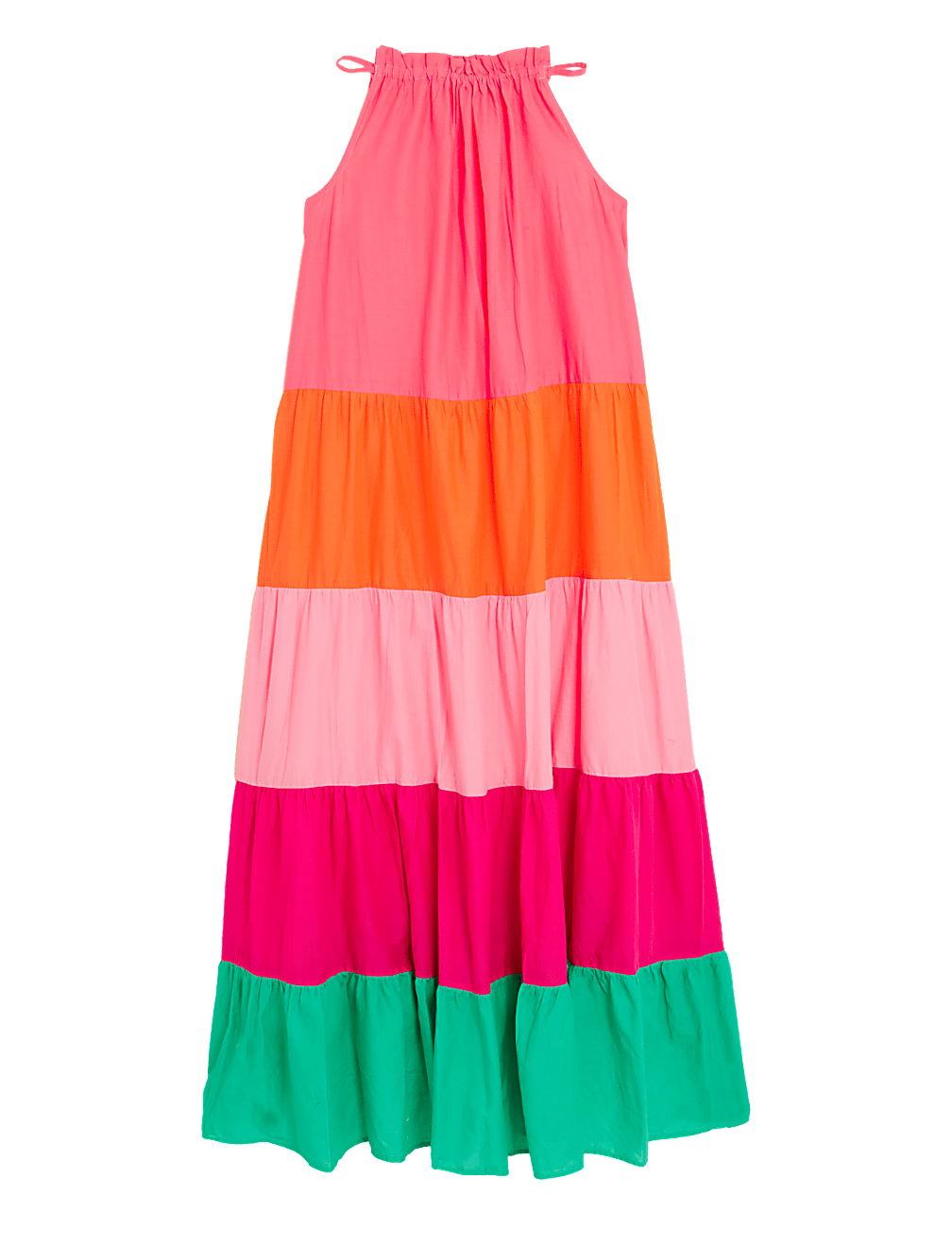 Pure Cotton Colour Block Maxi Beach Dress