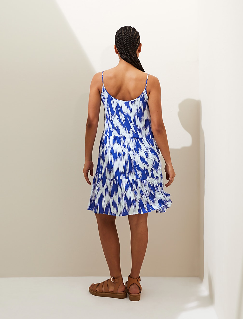 Printed Mini Swing Beach Dress