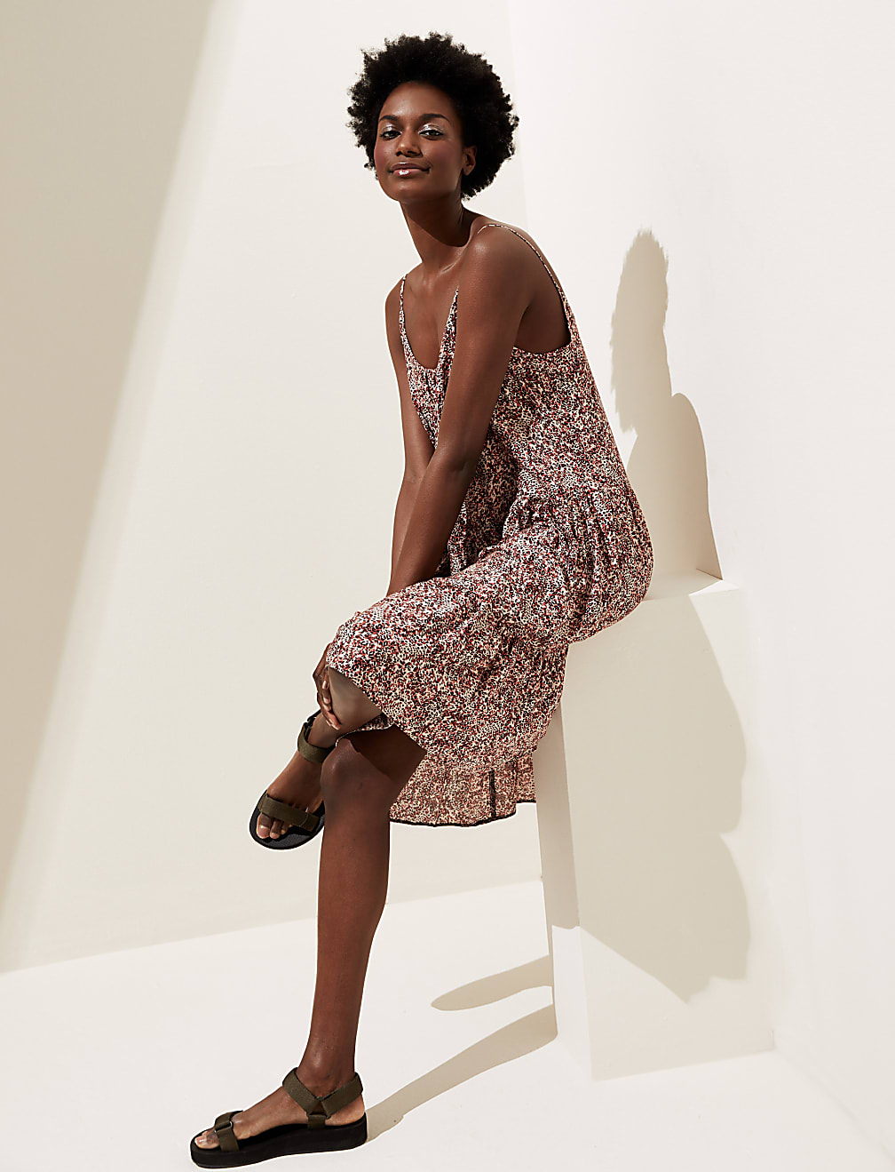 Printed Mini Swing Beach Dress