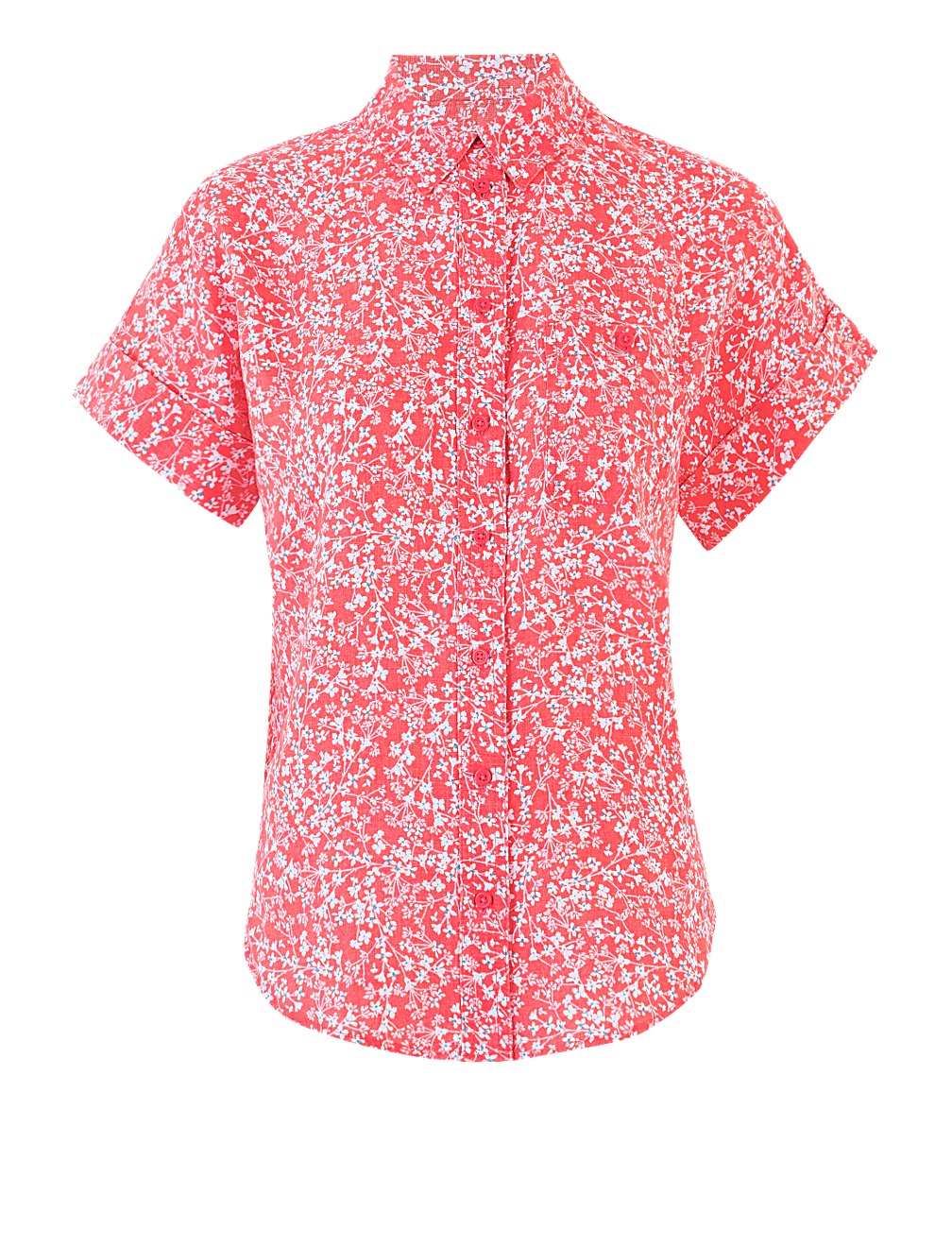 Pure Linen Floral Short Sleeve Shirt