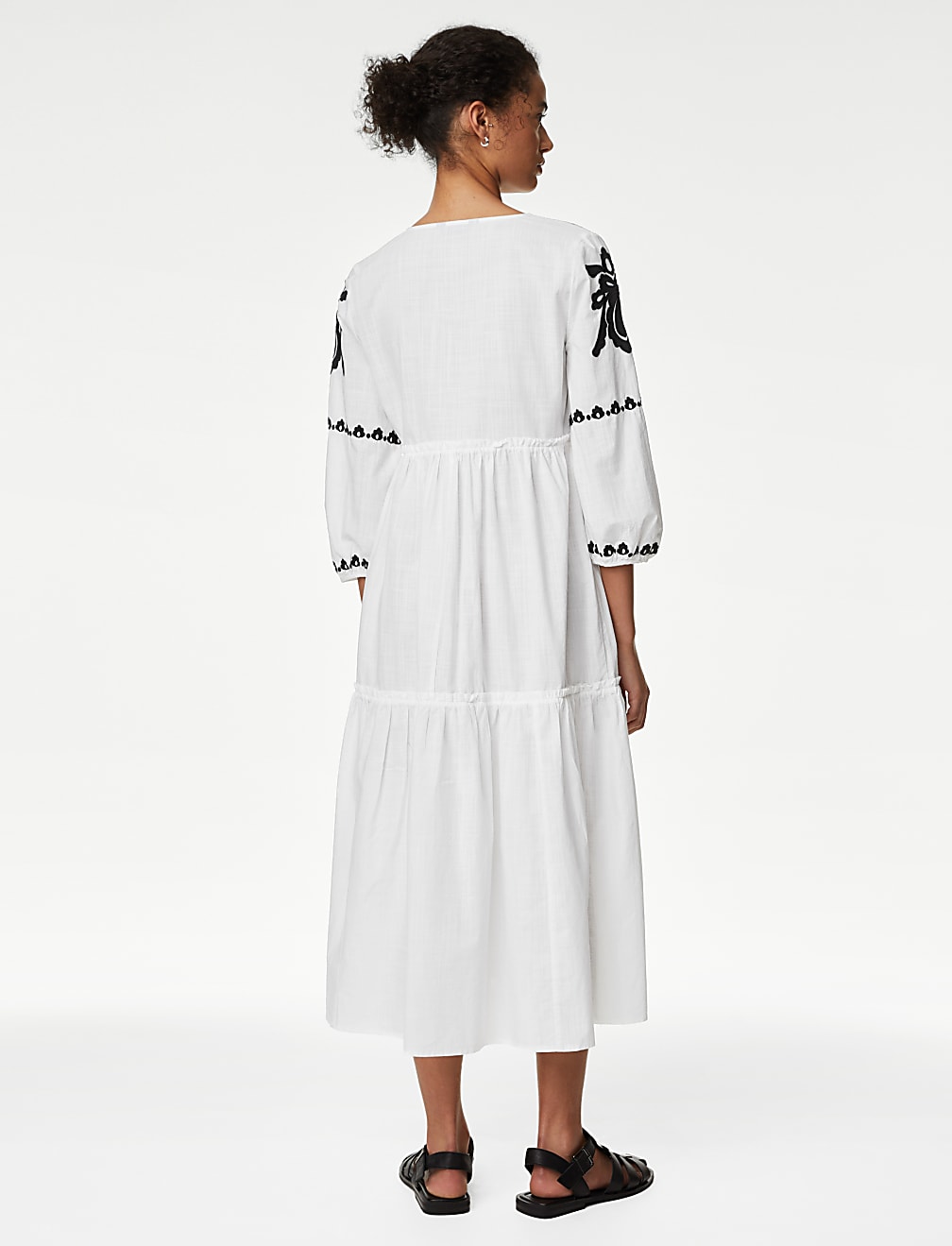 Pure Cotton Midaxi Tiered Beach Dress