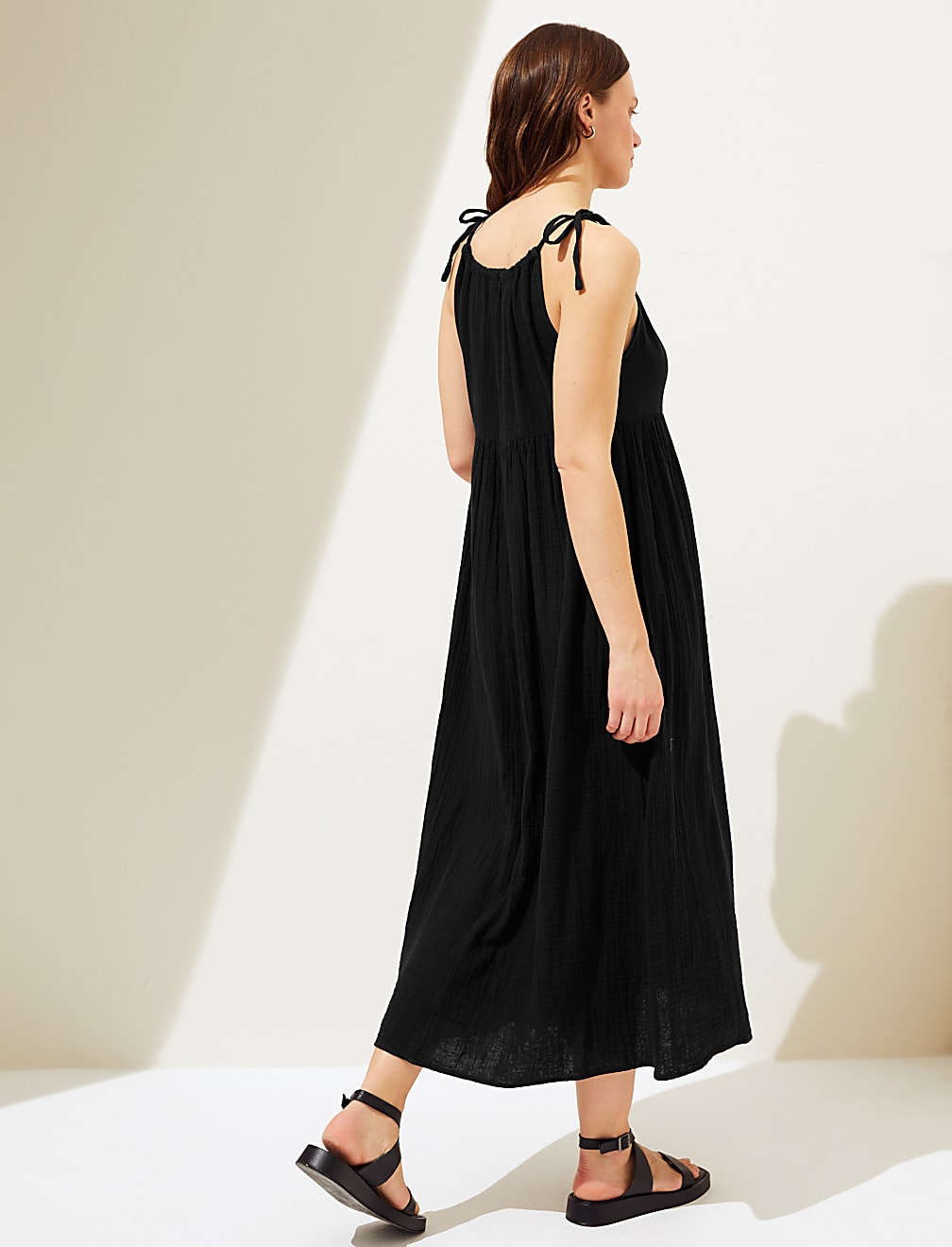 Pure Cotton Square Neck Midaxi Beach Dress