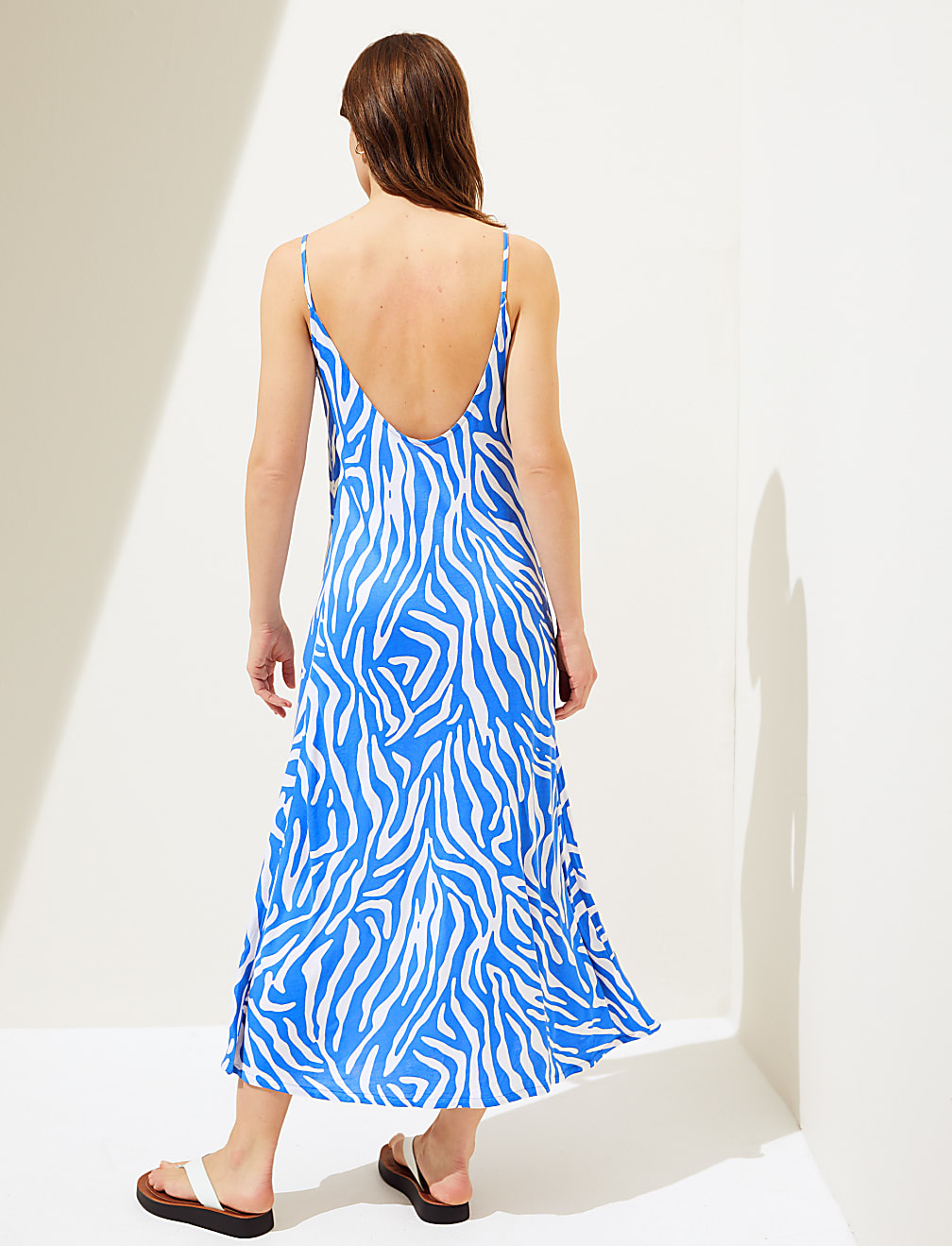 Tie Dye Scoop Neck Maxi Slip Dress