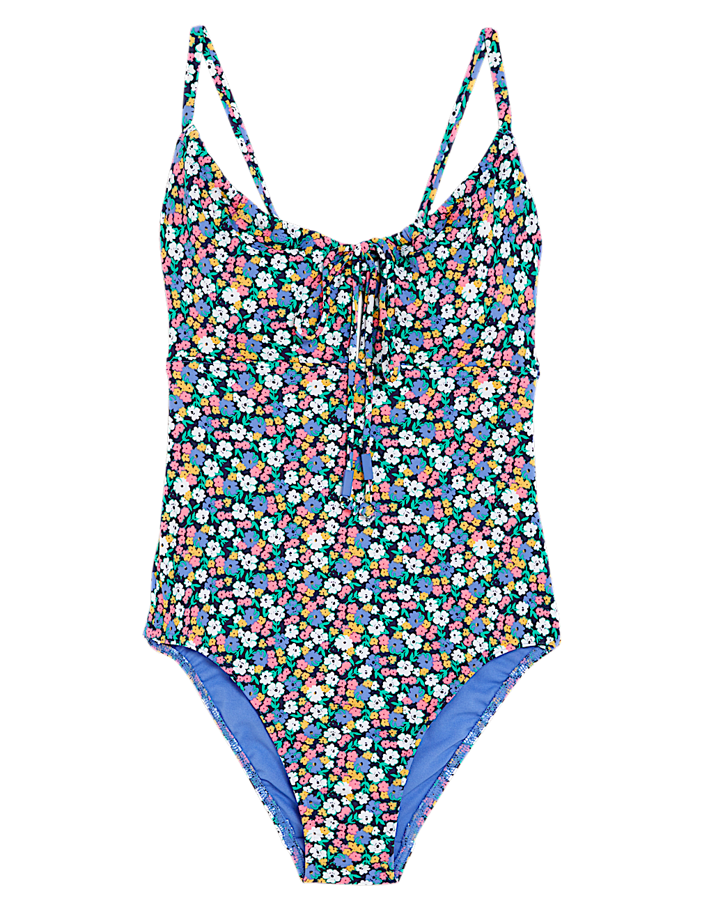 Printed Tie Front Swimsuit