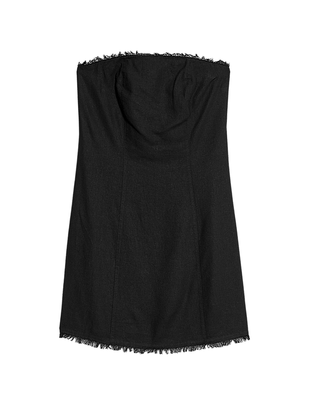 Linen Rich Bandeau Mini Dress