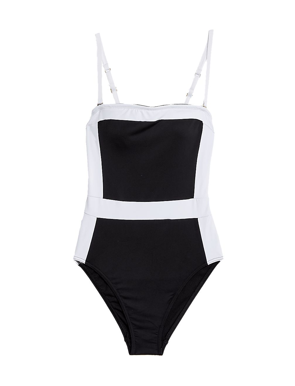 Colour Block Padded Bandeau Swimsuit