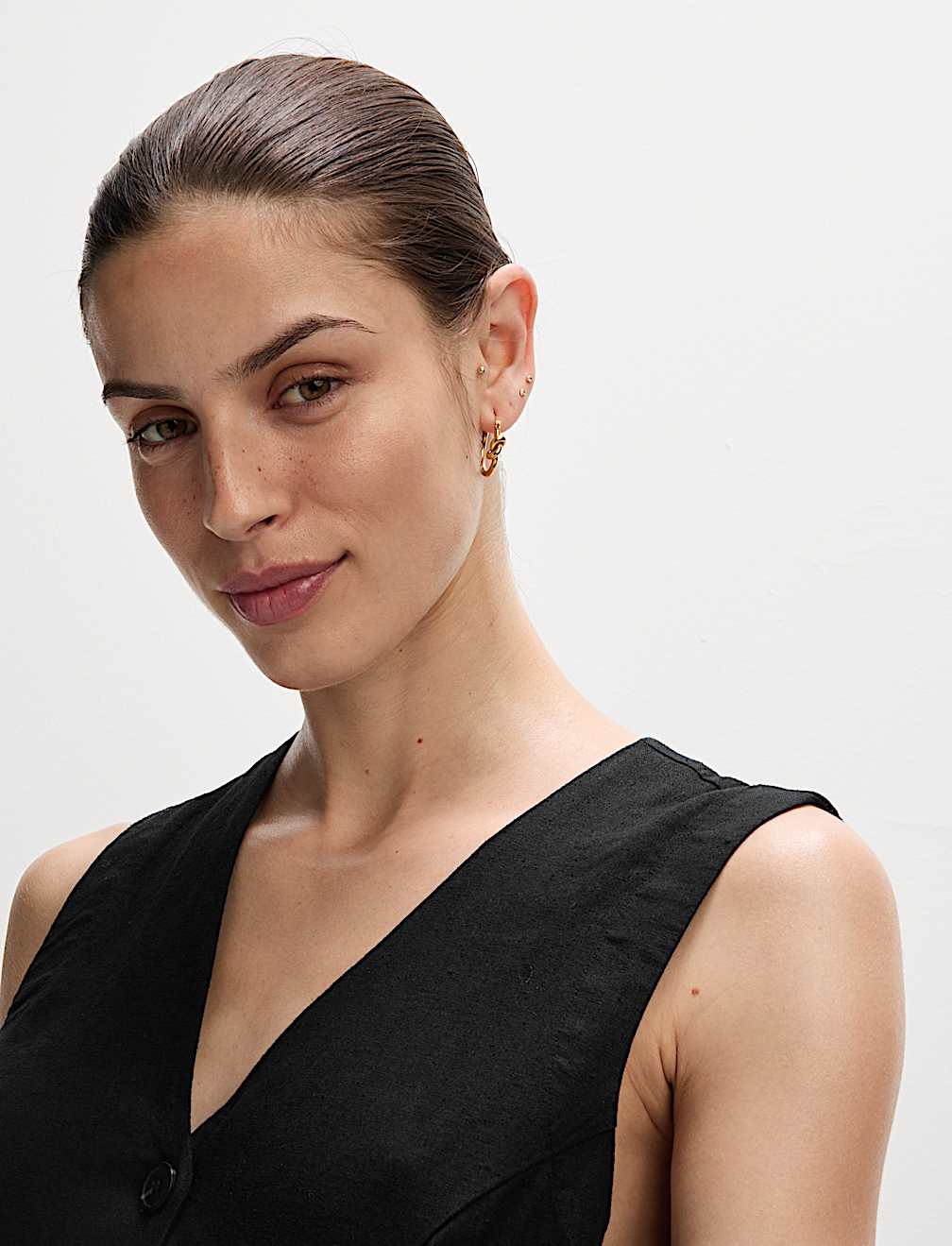 Linen Rich Godet Mini Dress