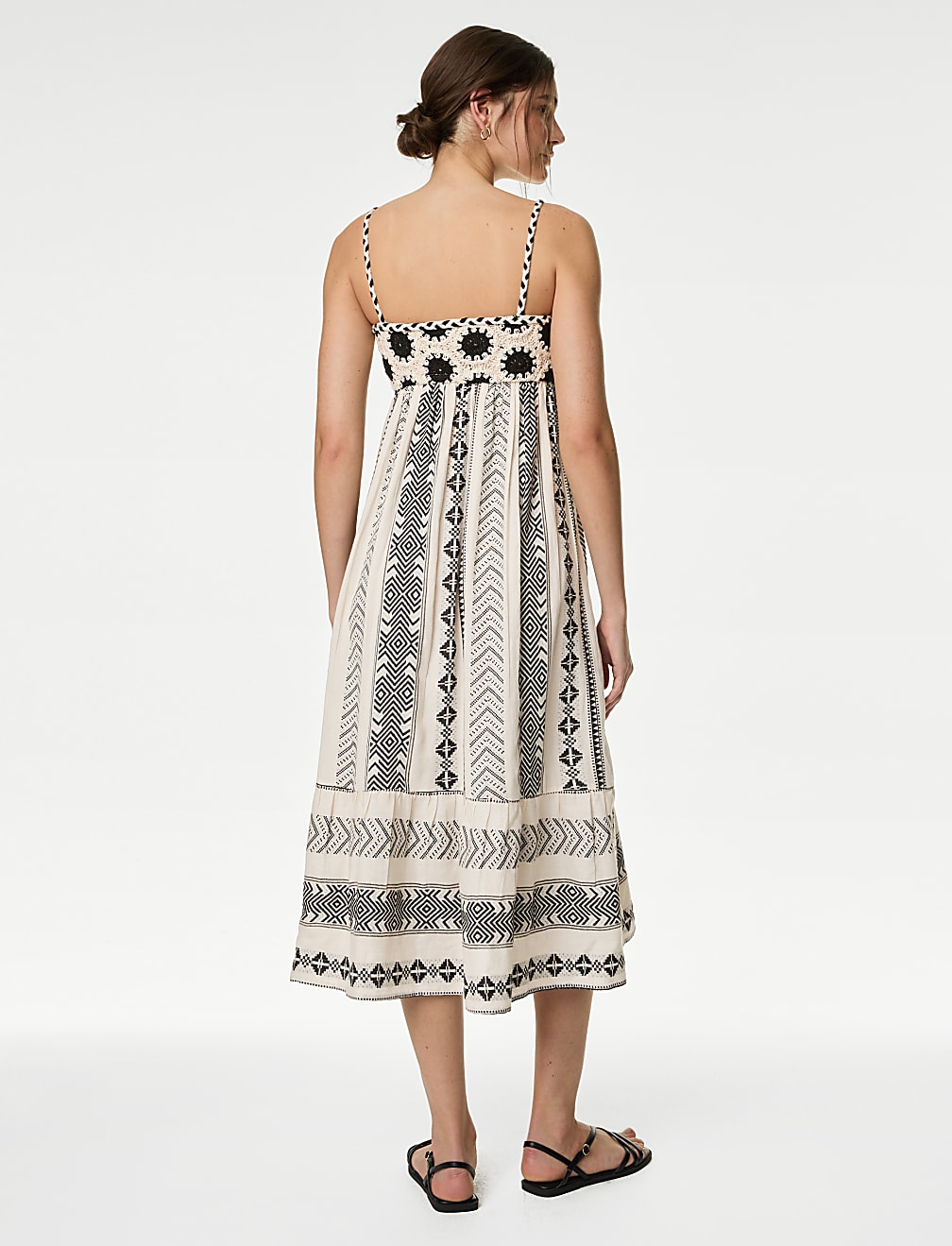 Pure Cotton Printed Textured Midaxi Beach Dress