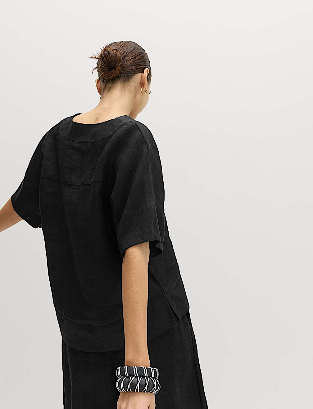 Pure Linen V-Neck Popover Top