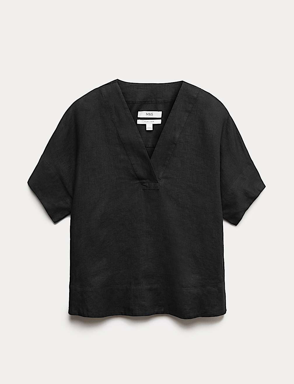 Pure Linen V-Neck Popover Top