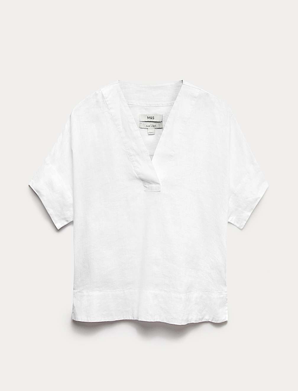 Pure Linen V-Neck Popover Top