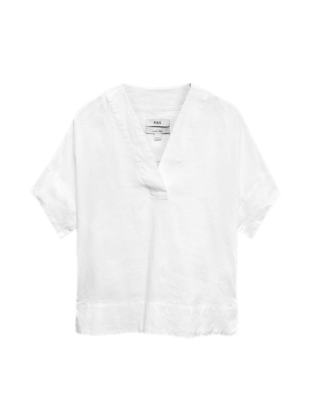 Pure Linen V-Neck Popover Top