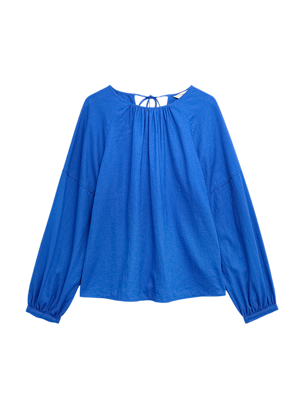 Linen Rich Round Neck Blouse