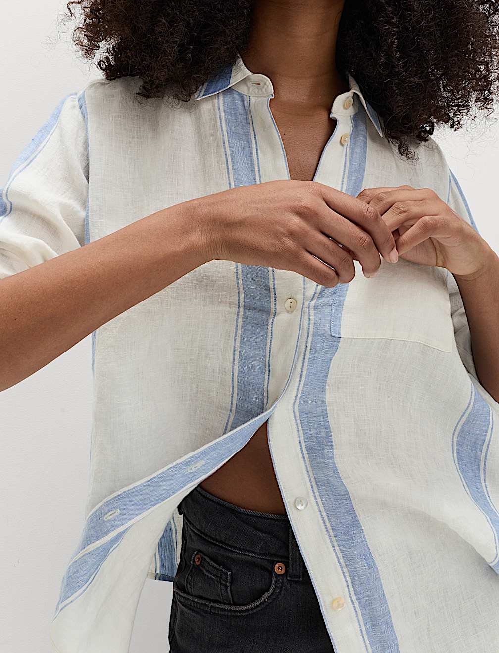 Pure Linen Striped Shirt