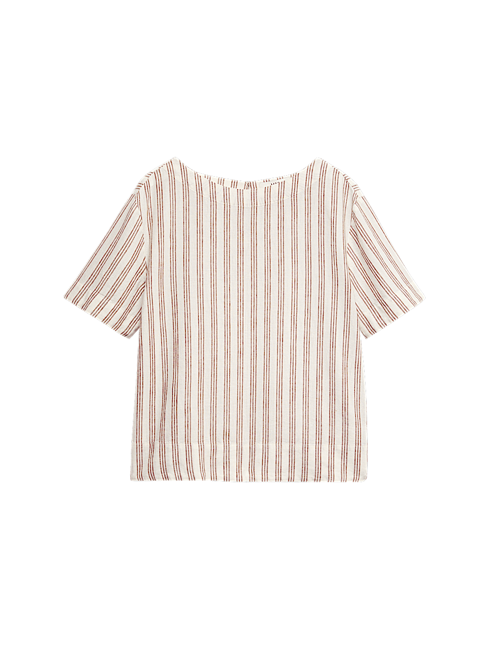 Linen Rich Striped Relaxed T-Shirt