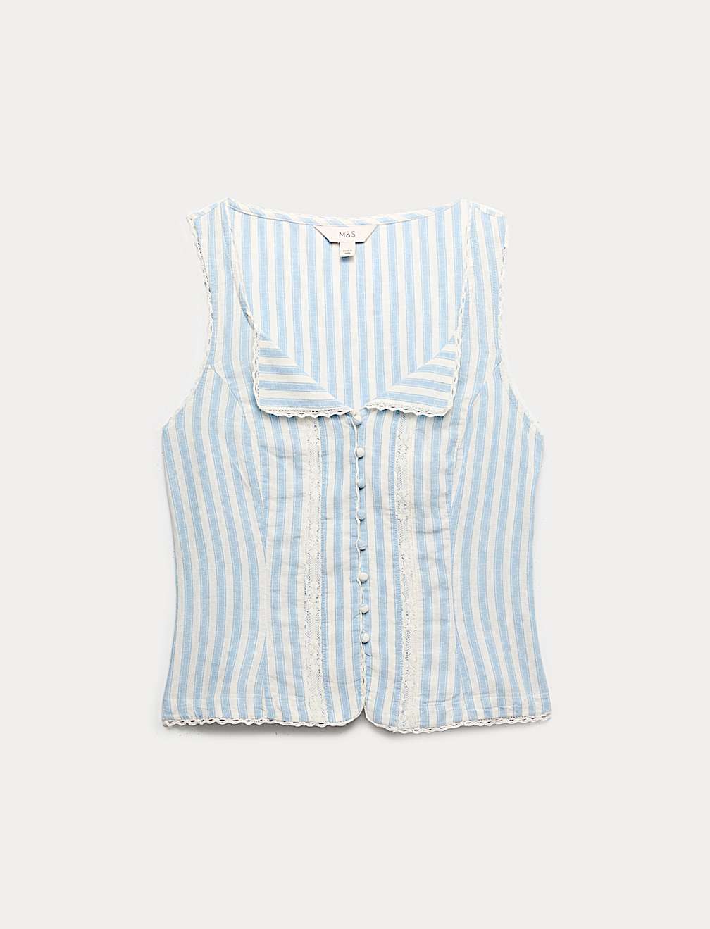 Linen Rich Lace Insert Top