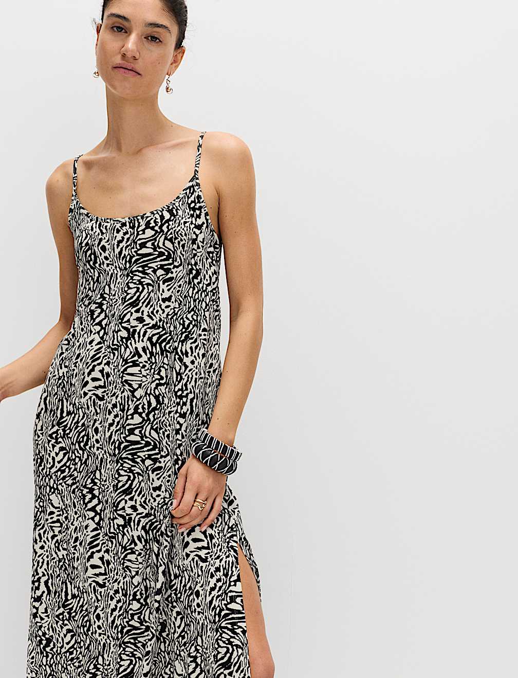 Printed Jersey Midaxi Beach Dress