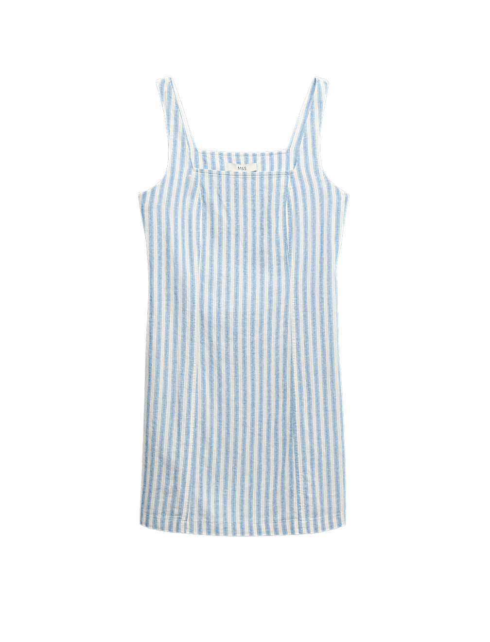 Linen Rich Striped Mini Shift Dress