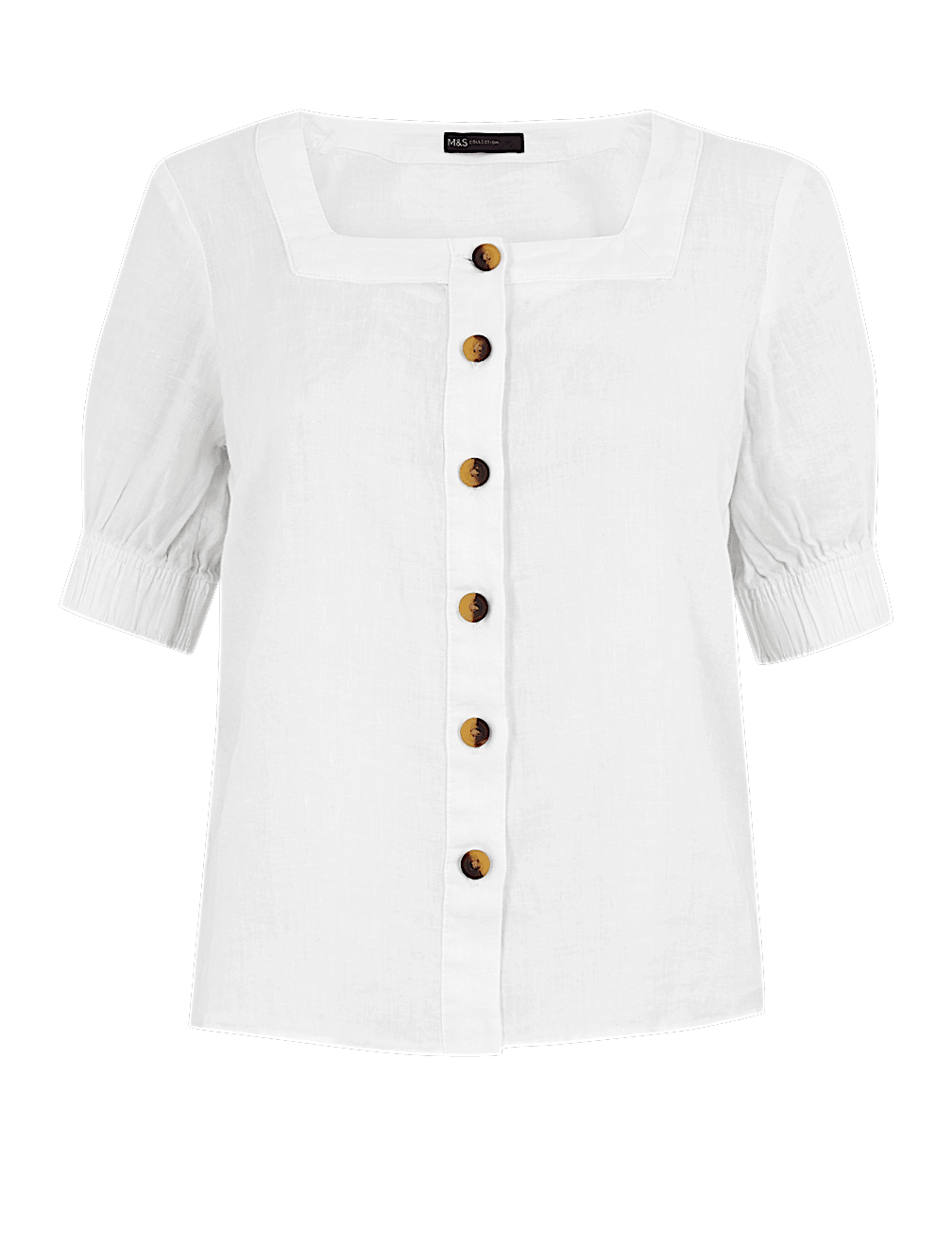 Pure Linen Square Neck Blouse