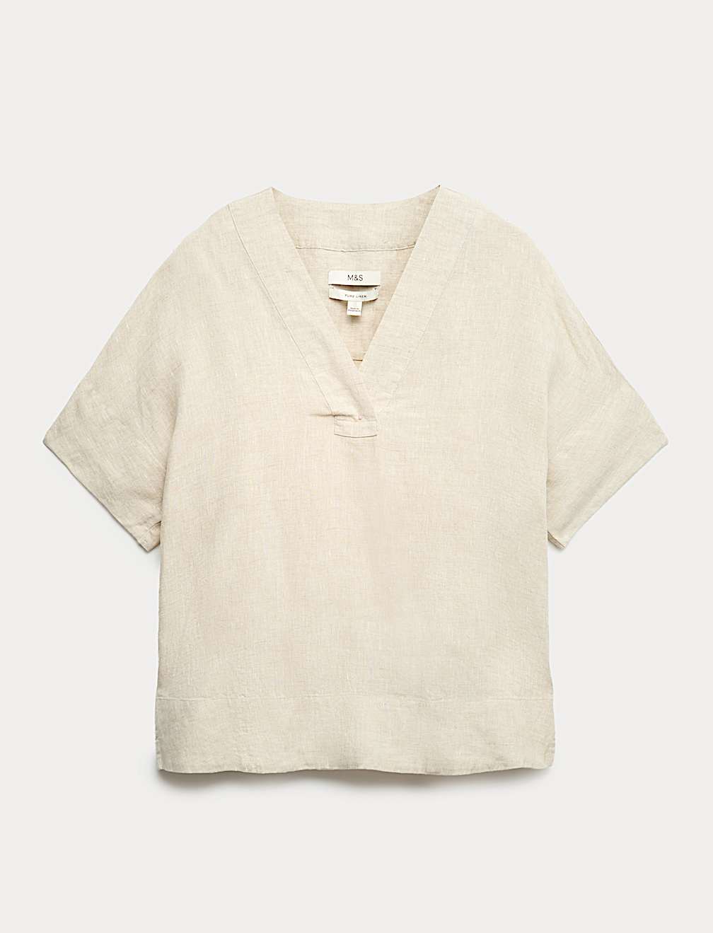 Pure Linen V-Neck Popover Top