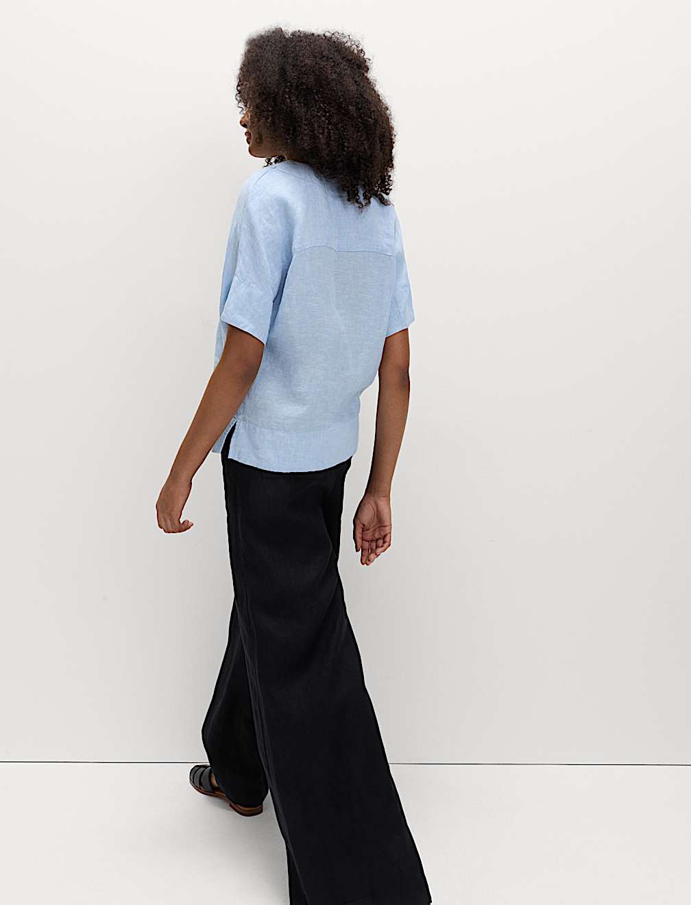 Pure Linen V-Neck Popover Top