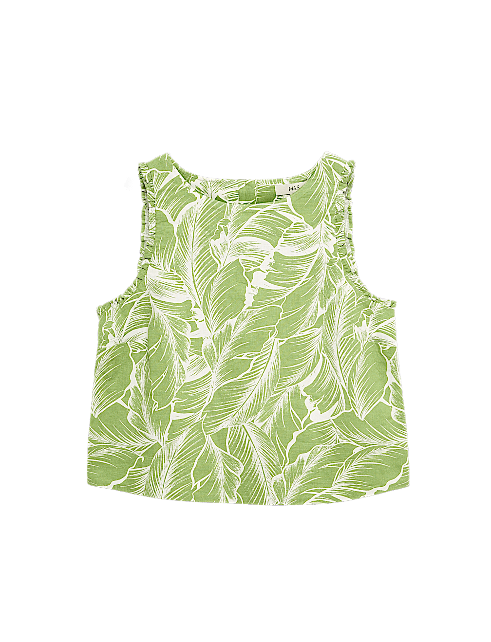 Linen Rich Leaf Print Vest Top