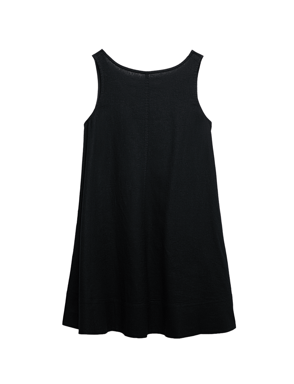 Linen Rich Scoop Neck Mini Swing Dress