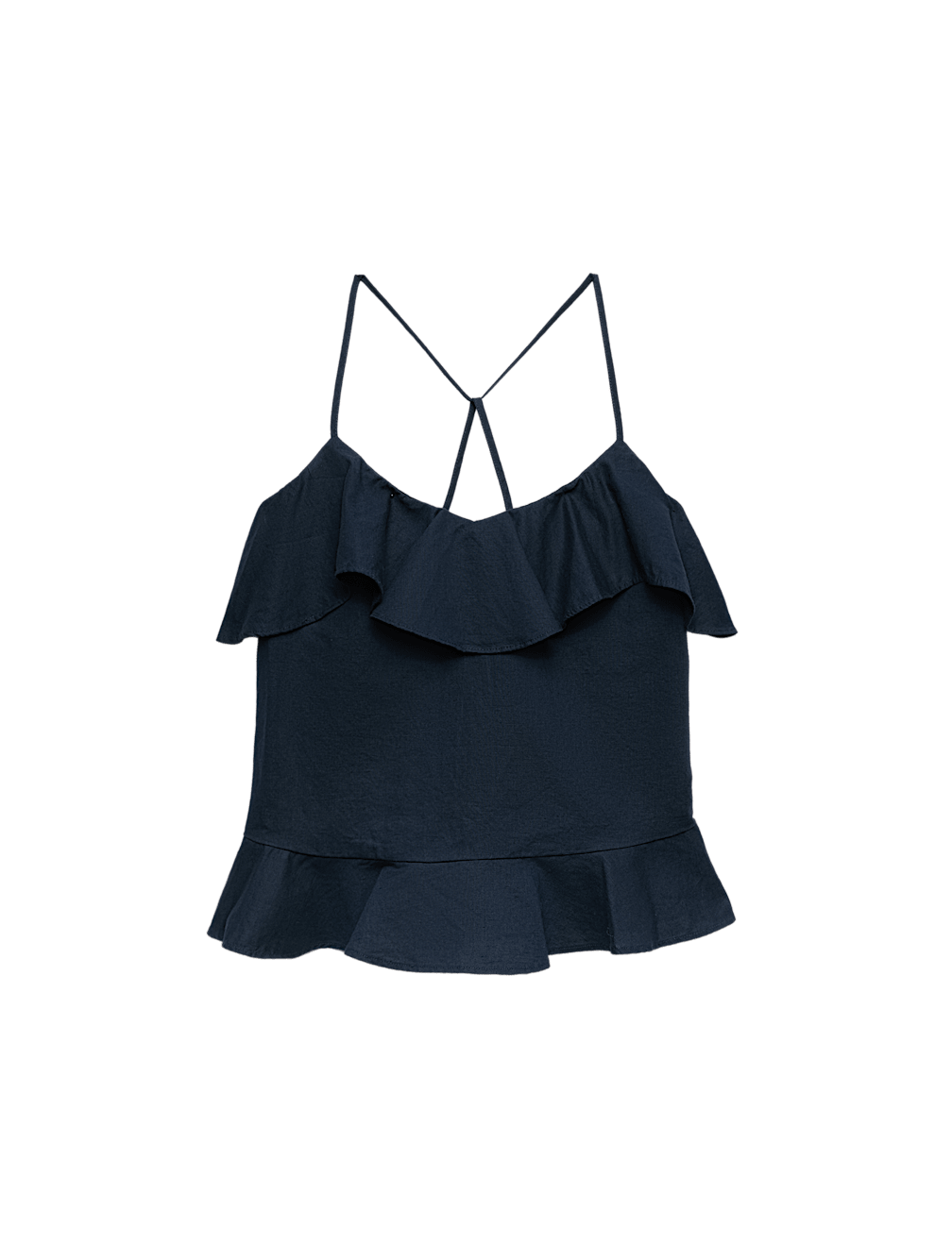 Linen Cotton Blend Ruffle Cami Top
