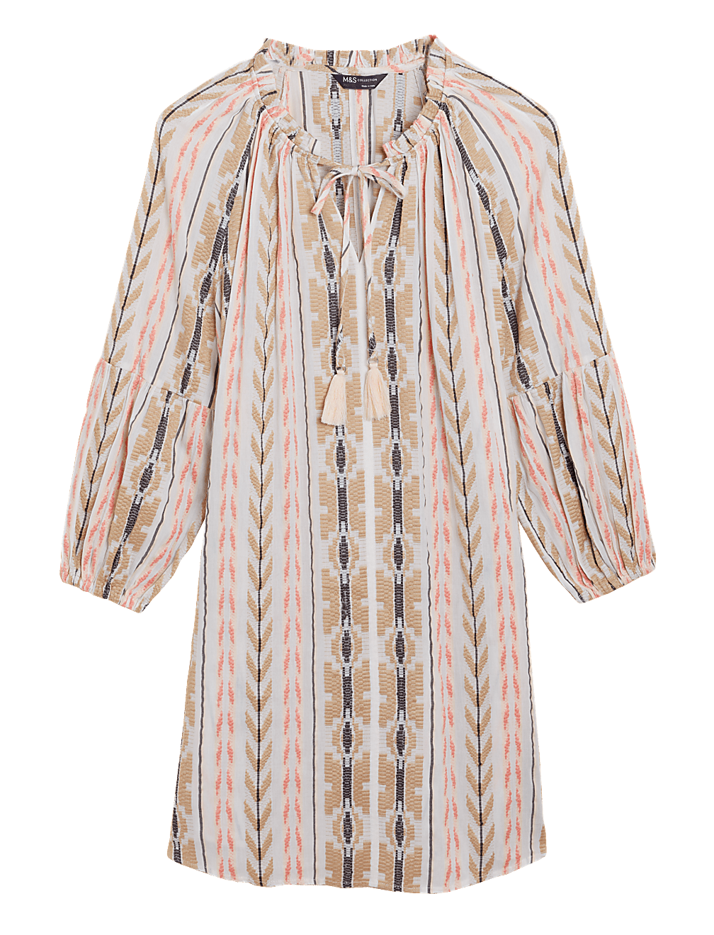 Cotton Blend Jacquard Beach Cover Up Kaftan