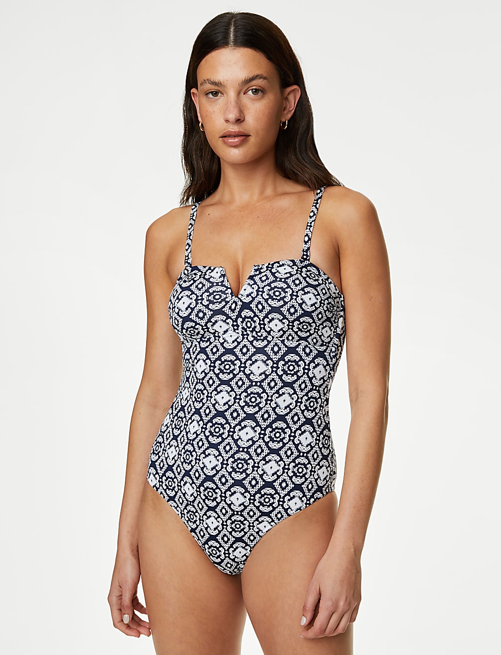Tummy Control Printed V-Neck Swimsuit