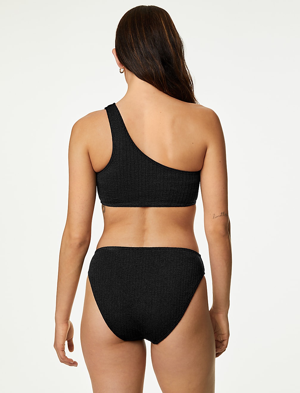 Textured One Shoulder Bikini Top