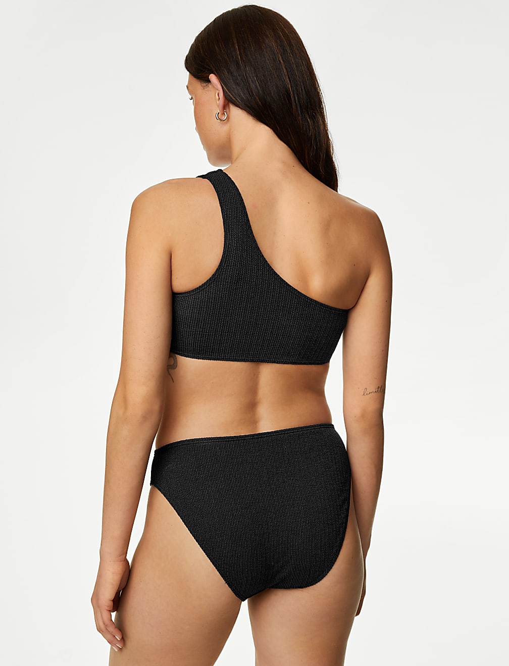 Textured High Waisted Bikini Bottoms